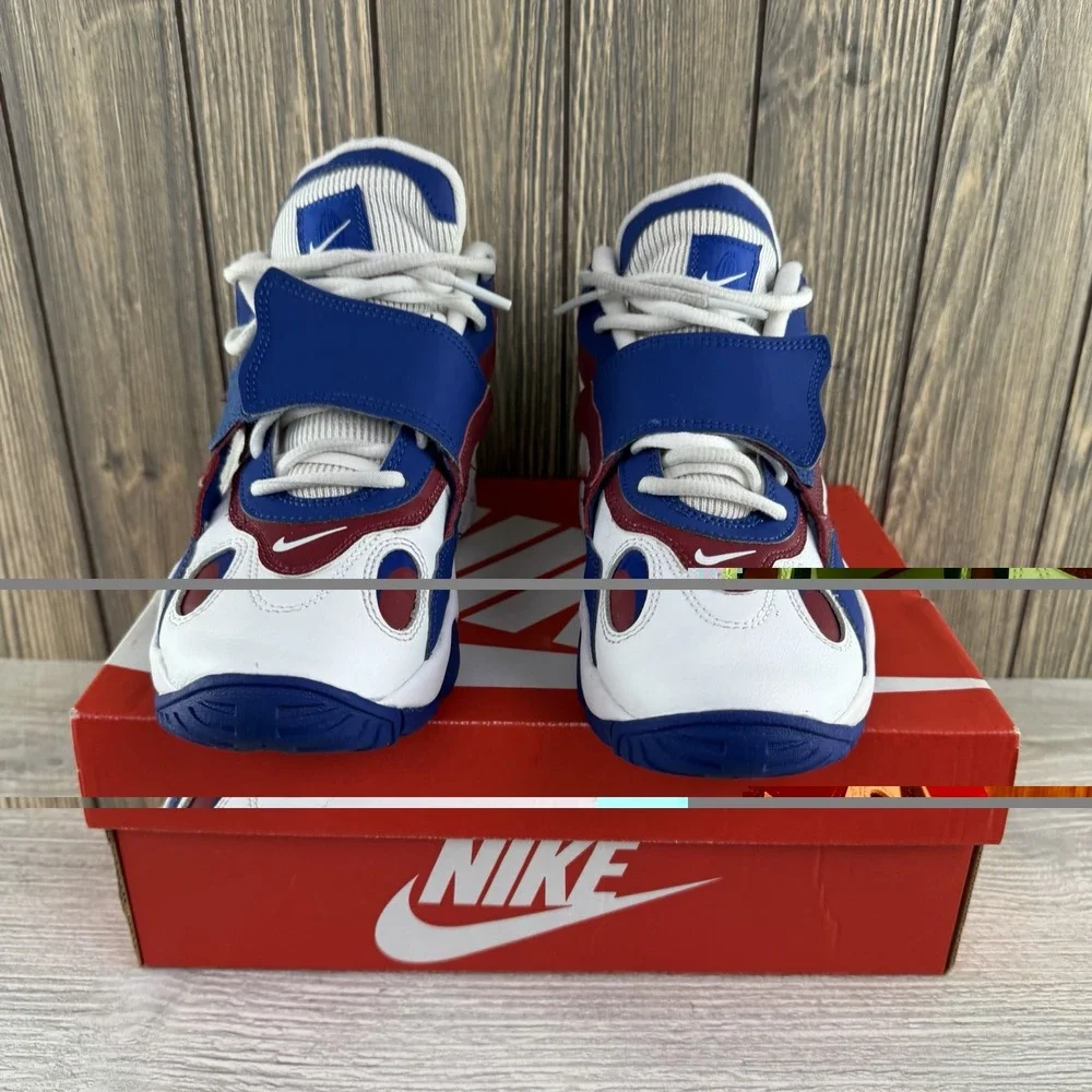Nike Air Speed Turf Max 96 Shoes Boys 5.5Y White Blue Red Sneakers DZ4449-100